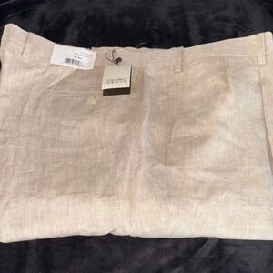 Linen Blend Dress Pants - Cream
